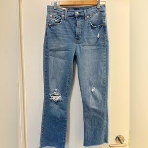 GAP Kickfit high-rise cropped jeans with raw hem